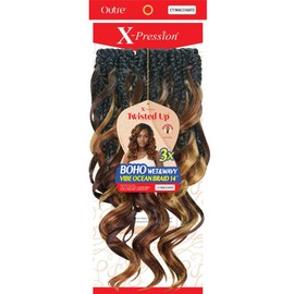 Outre X-Pression - Twisted Up - Boho Wet & Wavy Vibe Ocean Braid 14" 3X (JET BLACK 1)