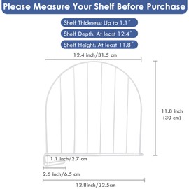 Tall Shelf Dividers, 8 Pack 12’’ Shelf Dividers for Closet Organization, Metal Closet Shelf Organizer for Wood Shelves Separator for Purse Handbag Sweater Clothes Book Storage Wardrobe Kitchen Cabinet