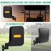 No Drilling Golf Cart Side Mirrors with Built-In Reflector, Universal