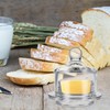 LOPYXBR 4 PCS Clear Glass Butter Dish with Lid Mini