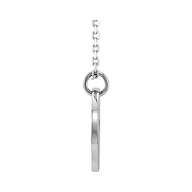 Solid 925 Sterling Silver Pierced Cross Crucifix Disc Charm Pendant Chain Necklace Adjustable 16" to 18" (12mm x 12mm)