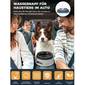 Qianyou Water Bowl for Dogs on the Go 750 ml, Leak-Proof Splash Guard Feeding Bowl Dog Bowls Cat Bowl Pet Non-Slip Car Travel Drinking Bowl Plastic Removable Portable Water Bowl Green