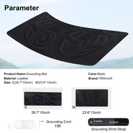 Grounding Mat for Sleep, Energy,Balance, Earth Connected Therapy. Indoor Grounding at Home, Office, Work.Including a 15 Foot Grounding Wire and Grounding Wrist Strap（26.7x10inch）