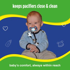 Baby Buddy Universal Pacifier Holder Clip -Snaps to Paci or Attach with Universal-Fit Silicone Ring, Pacifier Clip, for Babies 4 Months and Up/Toddler Boys & Girls, Baby Must Haves, Pink