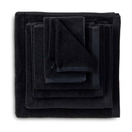 Heckett Lane Bath Wash Cloth, Black, 16 x 21 cm