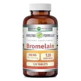Amazing Nutrition Bromelina 500 mg, 120 Tabletas, Suplemento Alimenticio Con Enzima De Piña, Apoyo Digestivo Y Bienestar Diario
