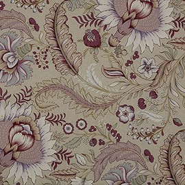 Kt KILOtela - Digital Printed Canvas Fabric - Half Panama 100% Organic Cotton - Oeko-Tex Standard 100 - Width 280 cm - Choice of Length 50 to 50 cm | Acapulco Flowers - Purple, Lilac, Beige