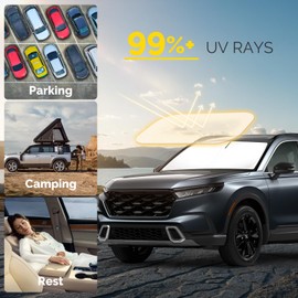 SHINHOME Windshield Sun Shade for 2023 2024 2025 2026 Honda CRV SUV, LX, EX, EXL, Sport, Sport-L, Sport Touring Hybrid, Front Window Sun Visor Blocks UV Rays Foldable CR-V Accessories