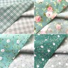 Mililanyo 8 PCS 18x22 inch Green Floral Fat Quarters Fabric