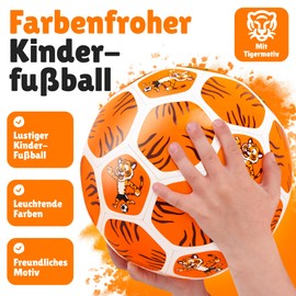Children's Football Size 3 with Tiger Motif - Football for Children from 3 Years - Lightweight Ball for Boys & Girls - Children's Ball for Outdoor Gift for Children's Birthday Party