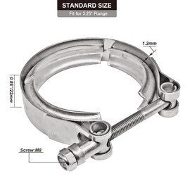 AKIHISA 3.25 Inch V Band Clamp_Stainless Steel_304, for Turbo Exhaust Down pipes Flange Kit, Racing Ford Pickup Truck Exchange Exhaust Accessories