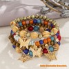FAOSCI Boho Bracelets for Women, 4 Pcs Women Wood Beaded