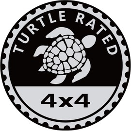 Turtle Badge Rated Car Emblem, 4 x 4 Metal Automotive Badge 3D Metal Car Badges Emblems Round Emblem Decals Car Badge Decals Stickers Compatible with Jeep Wrangler Vehicles Trucks SUV Decals(ZS070)