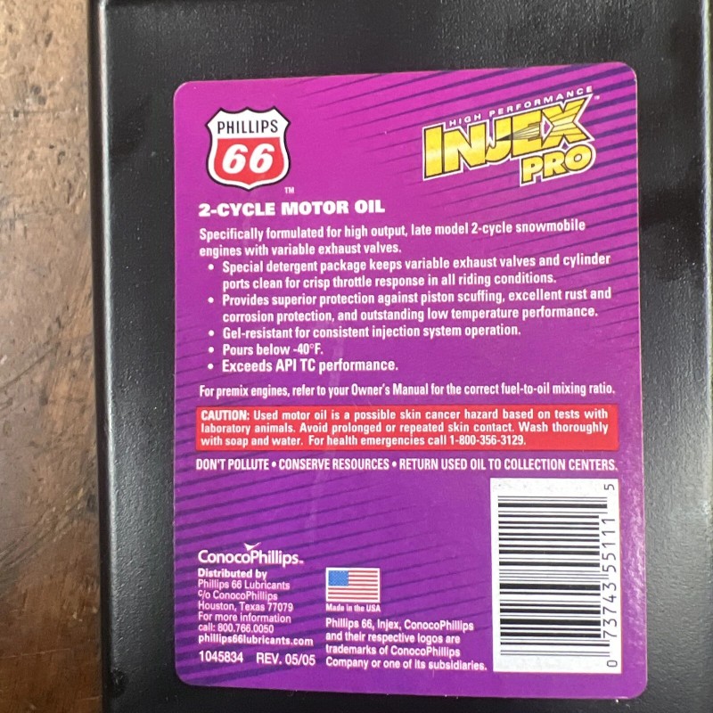 Injex Pro 2 Cycle Oil Phillips 66 Motor Oil 1