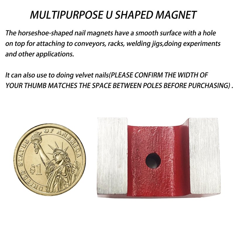 AOAUTO Red Alnico U-Shape Horseshoe Magnet for Nails, 25 Pounds