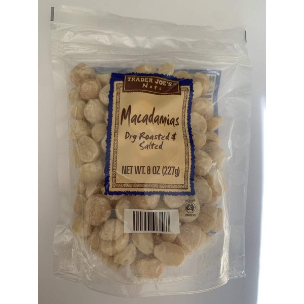 Trader Joe's Macadamias (Dry Roasted and Salted), 10 oz (284g) Bag