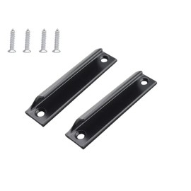 2 Pack 90mm Sliding Door Handles Kitchen Cabinet Handles Black Barn Door Push Aluminum Alloy Balcony Door Handle Bathroom Drawer Pulls Closet Handles for Furniture, Black, with Screws