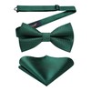 Enlision Forest Green Bow Tie for Men Pre-tied Bow Ties