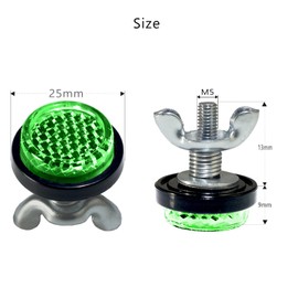 Green Reflectors Motorcycle License Plate Bolts and Nuts Mini Decorative M5 Screw Tag Bolt Round Reflective for Bike(6 Pieces) (Green)