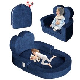 ROSE MERRY Toddler Travel Bed, 2 in 1 Foldable Toddler Bed, Portable Toddler Travel Bed for Boys and Girls with Carry Bag