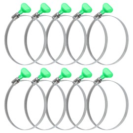 LEONTOOL Adjustable Key Hose Clamps, 4 Inch Hose Clamp 10 Pack, 304 Stainless Steel Thumb Screw Clamps, Dryer Hose Clamp Pipe Clamp, Worm Gear Clamps for Dust Collection, Dust Collector, RV Clamp