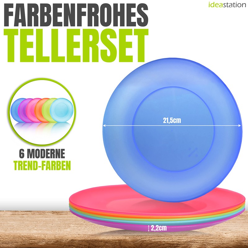idea-station Neo Reusable Plastic Plates 6 x 21.5 cm –