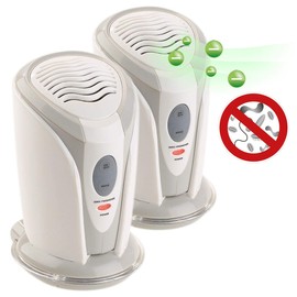 newgen medicals Kühlschrank Luftreiniger: 2er-Set Mini-Ionisator & Luftreiniger für Auto, Schränke & Co. (Luftreiniger für Autos, Nano Luftreiniger, Desinfektion)