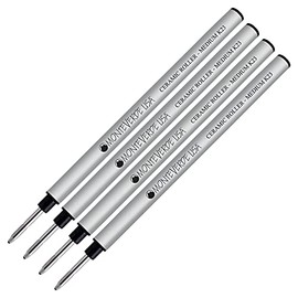 Lanier Combo Pack - 4 Pack - Monteverde® Capless Ceramic Rollerball K23 Gel Ink Refill Compatible with Most Pelikan® Style Rollerball Pens - Black (Medium Tip 0.7mm)