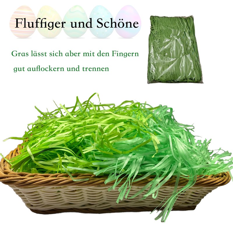 200 g Easter Grass Two Different Green Easter Nest Filling