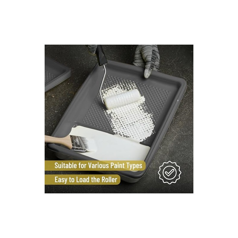 Bates- Paint Tray Liner, 9 Inch, 10 pcs, Grey Paint