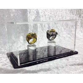 Double Championship Ring Display Case - 2 Ring Display Case Championship Rings