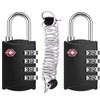 ZHEGE TSA Lock, 2 Keys and Elastic Wire (Total Length