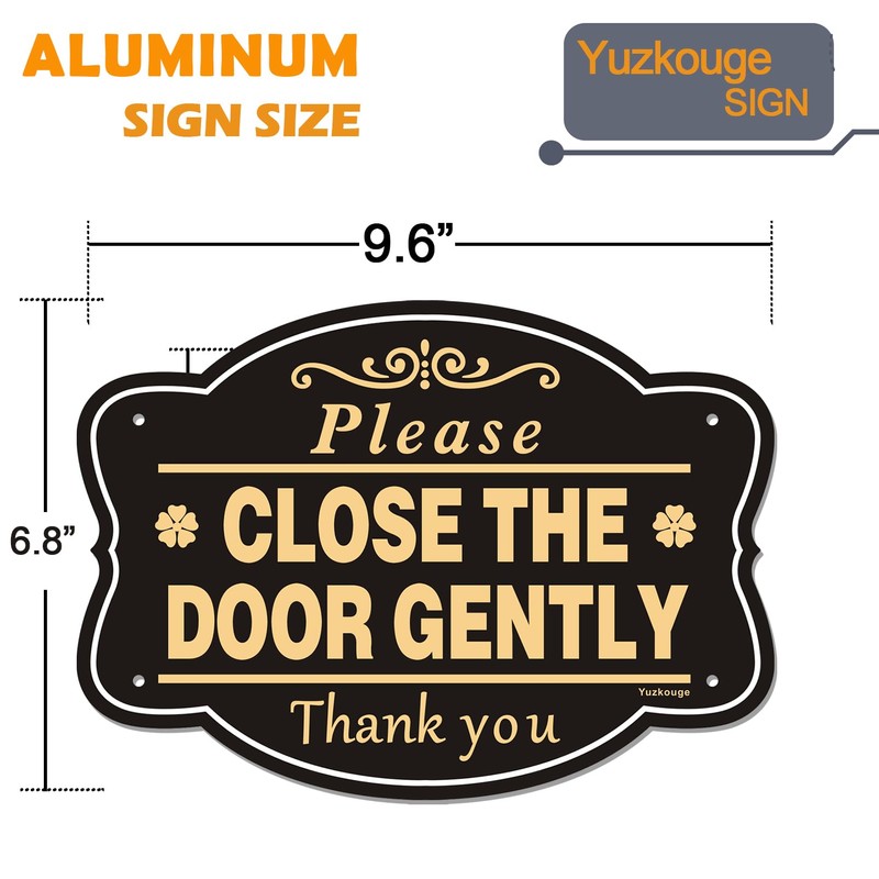 Yuzkouge 2 Pack Please Close The Door Gently Sign, 10”