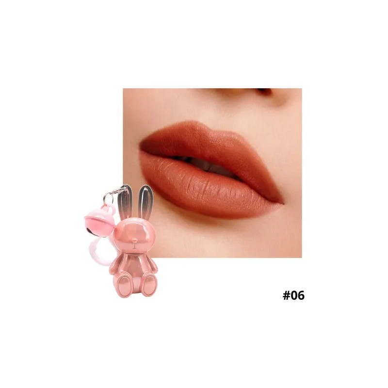 Gege Bear Labial Llavero Conejo Kawaii Mate Lipstick Coreano