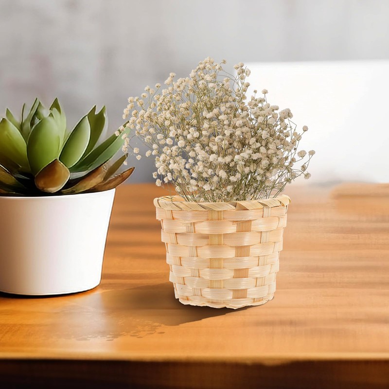 NUOBESTY 36Pcs Mini Woven Basket, Small Wicker Baskets Miniature Rattan