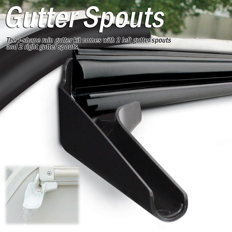 RV J-Shape Rain Gutter Rubber Drip Rail 40Ft with Gutter