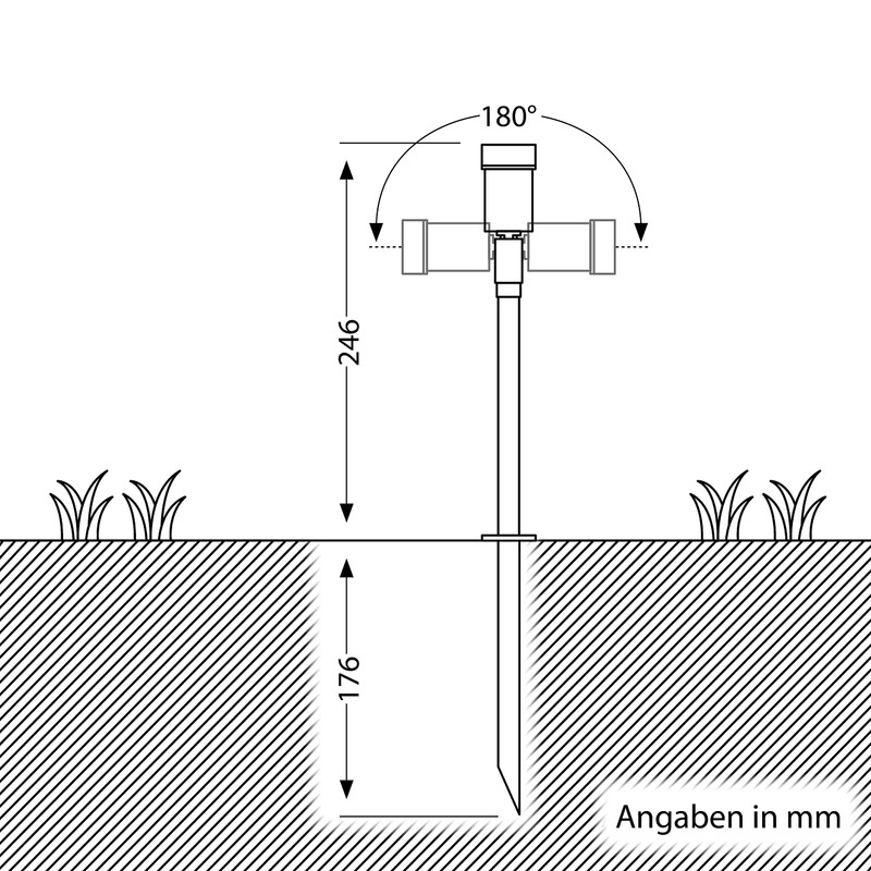 ledscom.de Small LED Garden Spotlight with Ground Spike SPICO for