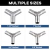 304 Stainless Steel 1" Barb x 1" Barb 3 Way