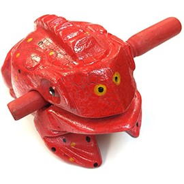 Wooden frog instrument large size 8"X 3"X 4"