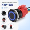 XINYIELE 22MM Latching 12V Push Button Switch On/Off,Waterproof with LED