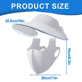 NHQZ Sun Protection Mask, Summer Mask, UV Mask, UPF 50+ Mask, Breathable Full Face Mask, with Ventilation Holes and Removable Brim, Quick-Drying, Reusable, for Men and Women, Short, Light Grey