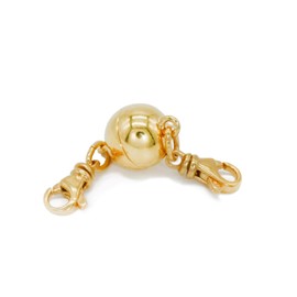 My Home Crystal - Ball Magnetic Clasp, Chain Extension 925 Silver, 24 Carat Gold-Plated with Strong Magnet and Shrink-Wrapped Eyelet