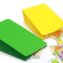 Oletx Paquete de 30 bolsas de papel amarillas para recuerdos de fiesta, bolsas envueltas de 9 pulgadas, bolsas de golosinas, bolsas de caramelos, bolsas de almuerzo de papel para fiestas de cumpleaños, baby shower, actividades escolares