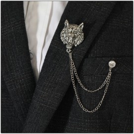 Western Tiger Head Brooch Pins,Brooch for men,Brooch for Men's suit,Husband Boyfriend Valentine's Day Anniversary Birthday Gift(Silvery）