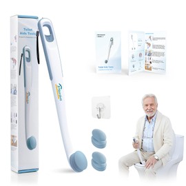 JFNoraiva Toilet Aids for Wiping Bottom – Ideal for People Overweight,Elderly, Disabled and Post Surgery,Innovative Replaceable Clamp Head and 16.5" Handle