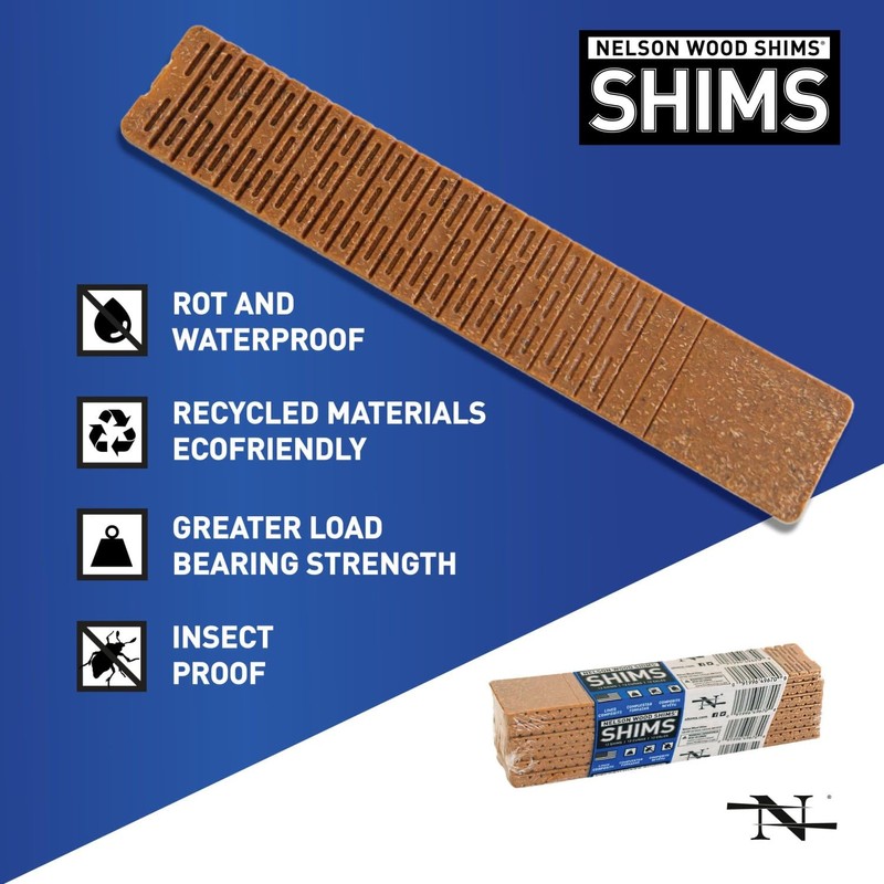 Nelson Wood Shims, 8-inch 12-Pack Composite Bundle