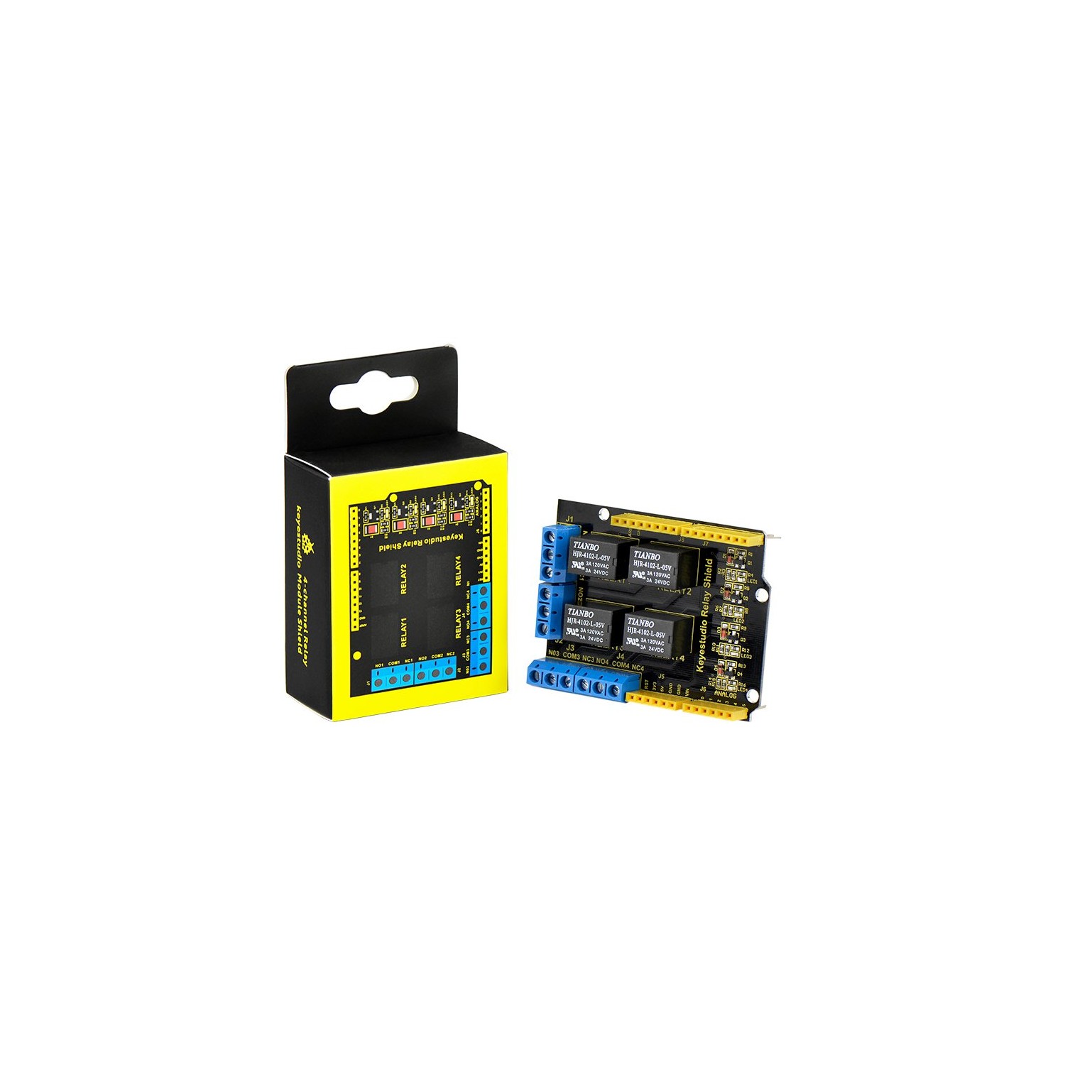 KEYESTUDIO 4 Channel Relay Shield 5V for Arduino Controller R3 ARM PIC ...