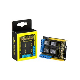 KEYESTUDIO 4 Channel Relay Shield 5V for Arduino Controller R3 ARM PIC AVR STM32 Raspberry Pi HIGH Level Trigger Relay Module Expansion Board