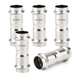 TAISHER 10PCS 304 Stainless Steel Press Fittings, 3/4" Press Slip Coupling,No Pipe Tube Stop Couplings, Propress Pressure Fitting, Residential,Commercial Plumbing