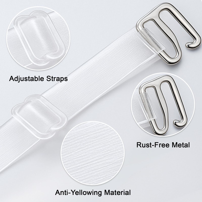 Fashion First Aid Clearly Gone Invisible Clear Bra Straps, 3/4